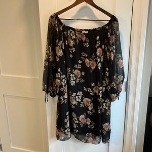 Dex Floral Off-Shoulder Knee-Length Dress XL